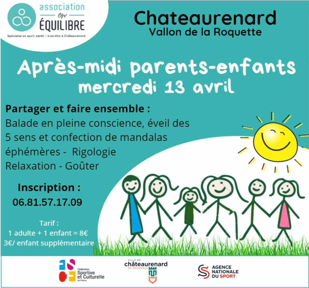 Activité parents enfants avec l'association en équilibre à Châteaurenard